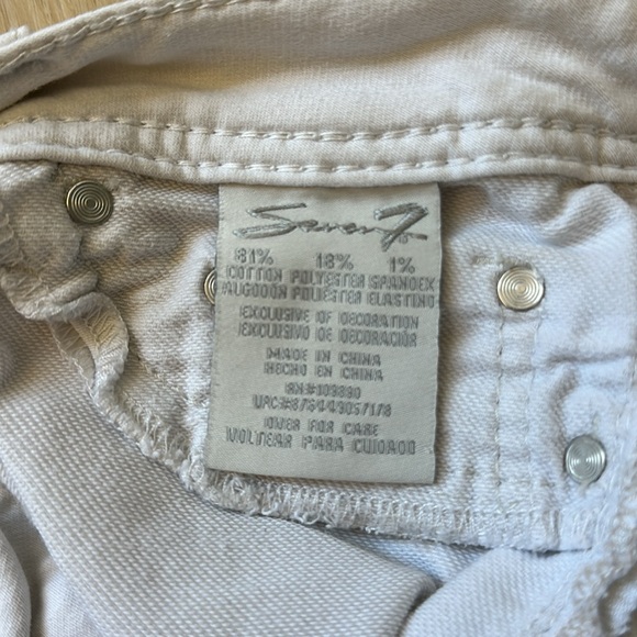 Seven7 Mid Length White Stretch Jean Shorts - Picture 6 of 6